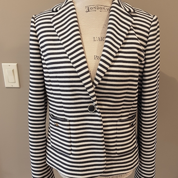 LAURA STRIPED NAUTICAL BLAZER SZ 12 - Picture 7 of 9